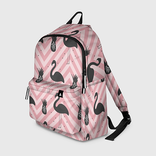 Рюкзак Черный фламинго арт / 3D-принт – фото 1