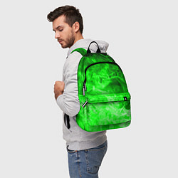 Рюкзак ОГОНЬ GREEN NEON, цвет: 3D-принт — фото 2
