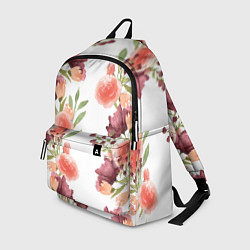 Рюкзак Цветы на белом, цвет: 3D-принт