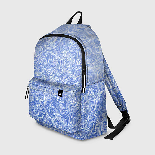 Рюкзак Волны на голубом фоне / 3D-принт – фото 1