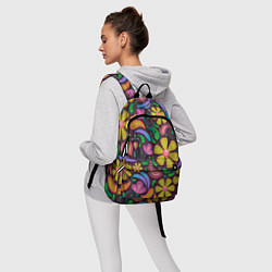 Рюкзак Летние цветы узор на темном, цвет: 3D-принт — фото 2