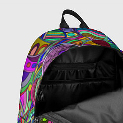 Рюкзак Дудлы узор разноцветный хиппи, цвет: 3D-принт — фото 2