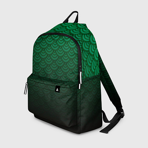 Рюкзак Узор зеленая чешуя дракон / 3D-принт – фото 1