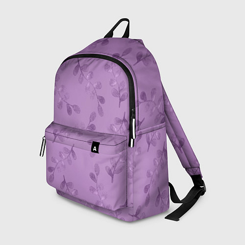 Рюкзак Листья на фиолетовом фоне / 3D-принт – фото 1