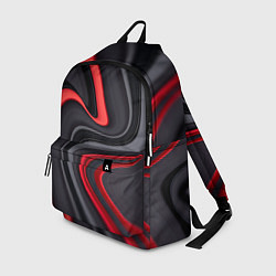 Рюкзак Черные и красные линии, цвет: 3D-принт