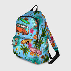 Рюкзак Пальмы, волны, серфинг, цвет: 3D-принт