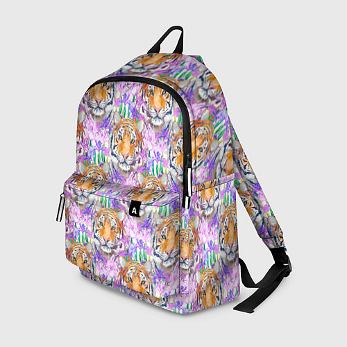 Рюкзак Тигр в цветах / 3D-принт – фото 1