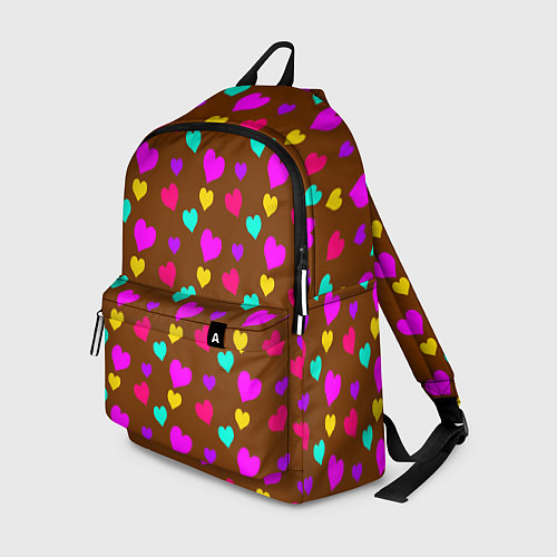 Рюкзак Сердечки разноцветные / 3D-принт – фото 1