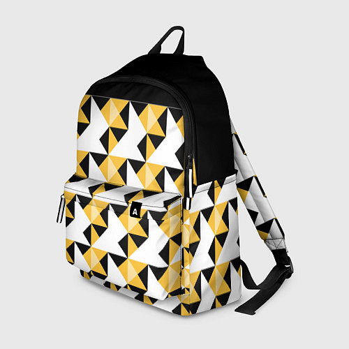 Рюкзак Черно-желтый геометрический / 3D-принт – фото 1