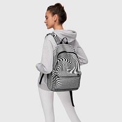 Рюкзак Черно белый мозаичный узор, цвет: 3D-принт — фото 2