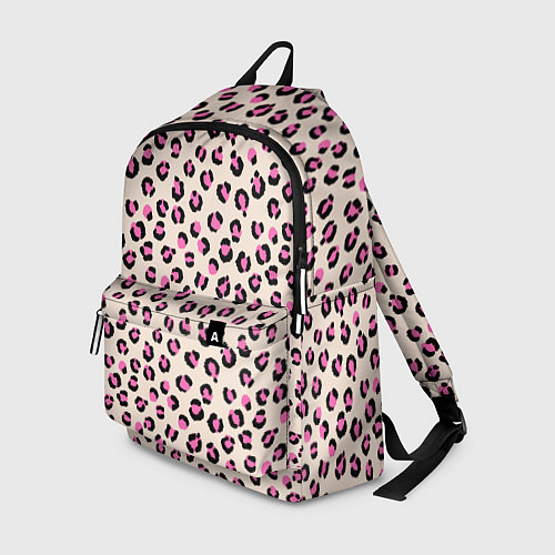 Рюкзак Леопардовый принт розовый / 3D-принт – фото 1