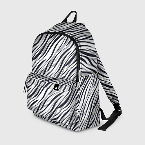 Рюкзак Черно-белый полосатый тигровый / 3D-принт – фото 1