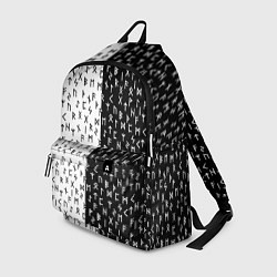 Рюкзак Руны чёрно-белое, цвет: 3D-принт
