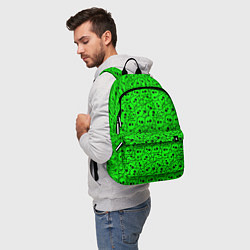 Рюкзак Черепа на кислотно-зеленом фоне, цвет: 3D-принт — фото 2