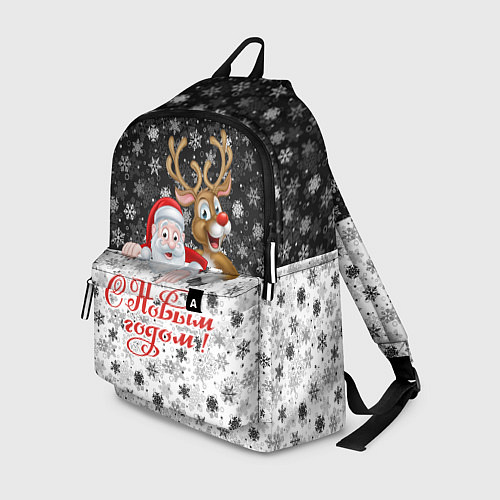 Рюкзак С Новым Годом дед мороз и олень / 3D-принт – фото 1