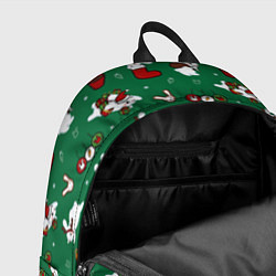 Рюкзак Новогодний паттерн с зайчиками, цвет: 3D-принт — фото 2