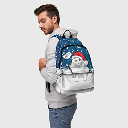 Рюкзак НОВОГОДНИЙ КОТ БЕНДЕР МЕМ, цвет: 3D-принт — фото 2