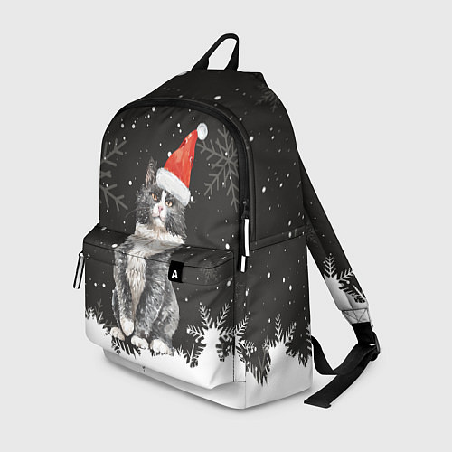Рюкзак Новогодний Черный кот в кружке / 3D-принт – фото 1