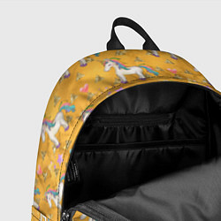 Рюкзак Единороги на желтом фоне, цвет: 3D-принт — фото 2