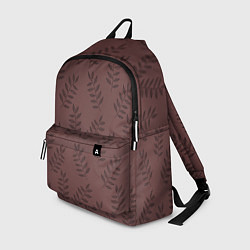Рюкзак Веточки с черными листьями на коричневом фоне, цвет: 3D-принт
