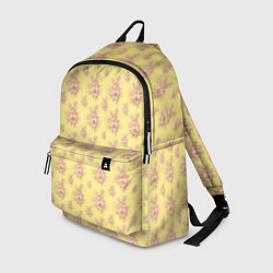 Рюкзак Розовые пионы на желтом фоне, цвет: 3D-принт