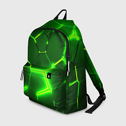 Рюкзак 3D ПЛИТЫ НЕОН NEON GREEN HEXAGON РАЗЛОМ