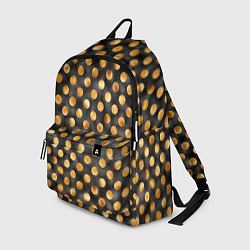 Рюкзак Золотой горошек на черном фоне, цвет: 3D-принт