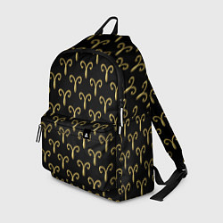 Рюкзак Золотой овен на черном фоне Паттерн, цвет: 3D-принт