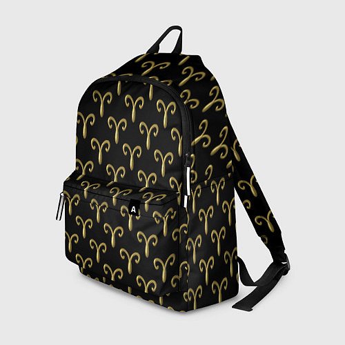 Рюкзак Золотой овен на черном фоне Паттерн / 3D-принт – фото 1