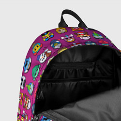 Рюкзак Значки на скины Бравл Старс Brawl Розовыйградиент, цвет: 3D-принт — фото 2