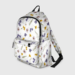 Рюкзак Простые цветы на белом фоне, цвет: 3D-принт