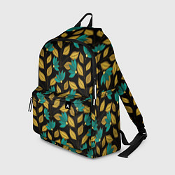 Рюкзак Золотые и зеленые листья, цвет: 3D-принт