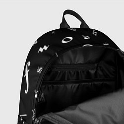 Рюкзак Нотные Знаки Белые на Черном, цвет: 3D-принт — фото 2