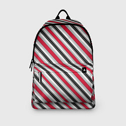 Рюкзак Красно-серый полосатый узор, цвет: 3D-принт — фото 2