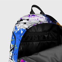Рюкзак Брызги и мазки разноцветных красок на белом фоне, цвет: 3D-принт — фото 2