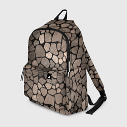 Рюкзак Черно-коричневая текстура камня, цвет: 3D-принт