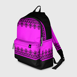 Рюкзак Черное кружево на неоновом розовом фоне, цвет: 3D-принт