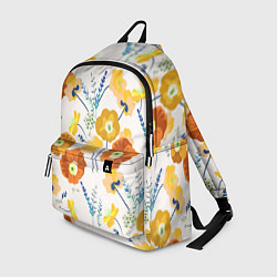 Рюкзак Цветы Жёлтые Нарисованные, цвет: 3D-принт
