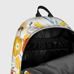 Рюкзак Цветы Жёлтые Нарисованные, цвет: 3D-принт — фото 2