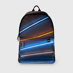 Рюкзак Неоновые фонари на линиях - Голубой и оранжевый, цвет: 3D-принт — фото 2