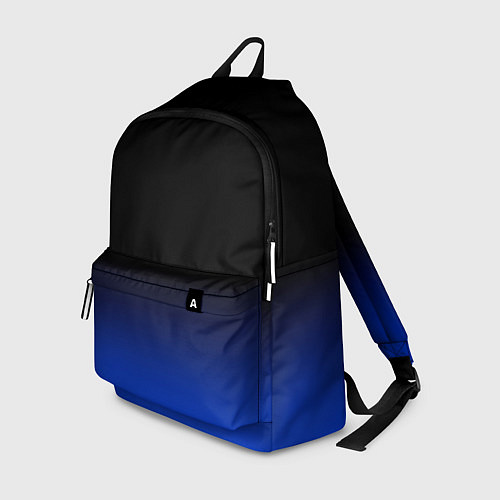 Рюкзак Черный с синим градиент / 3D-принт – фото 1