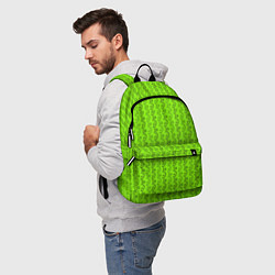 Рюкзак Зеленые узоры в виде листочков, цвет: 3D-принт — фото 2