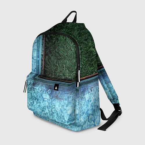 Рюкзак Абстрактные лёд и трава - Синезелёный / 3D-принт – фото 1