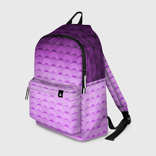 Рюкзак Фиолетово-розовый геометрический узор Градиент / 3D-принт – фото 1