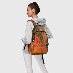 Рюкзак Абстрактное множество красок - Оранжевый, цвет: 3D-принт — фото 2