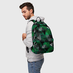 Рюкзак Зеленый, серый и черный геометрический, цвет: 3D-принт — фото 2