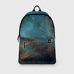 Рюкзак Абстрактная тёмно-синяя краска с оранжевыми мазкам, цвет: 3D-принт — фото 2