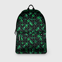 Рюкзак Геометрический узор, зеленые фигуры на черном, цвет: 3D-принт — фото 2