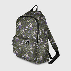 Рюкзак Цветочки хаки, мелкий рисунок, цвет: 3D-принт