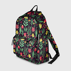 Рюкзак Цветочный акварельный паттерн, цвет: 3D-принт